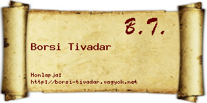 Borsi Tivadar névjegykártya
