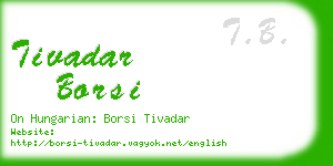 tivadar borsi business card
